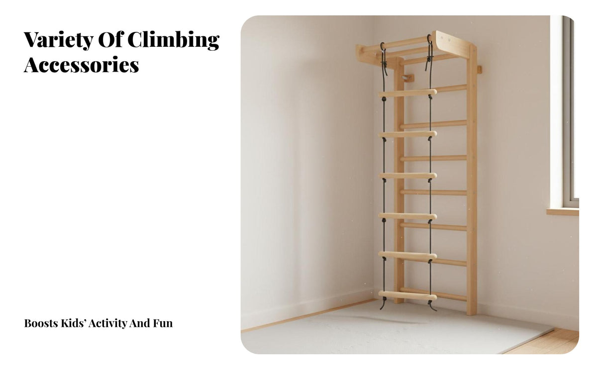 Childrens Indoor Climbing Wall Develops Motor Skills Kindergarten Climbing Board Modular Structured Panel Mounted Playset for Children, Young Children