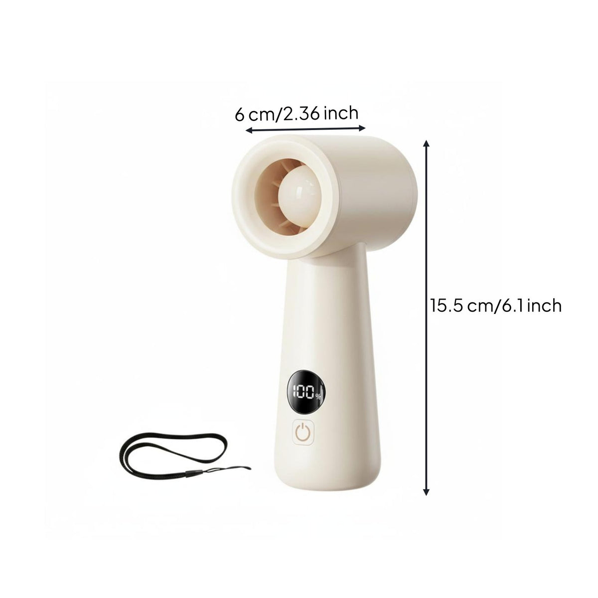 Handheld Fan with Display Strong Air Current Digital Display Cooling Fan Powerful Wind for Commuting, Office