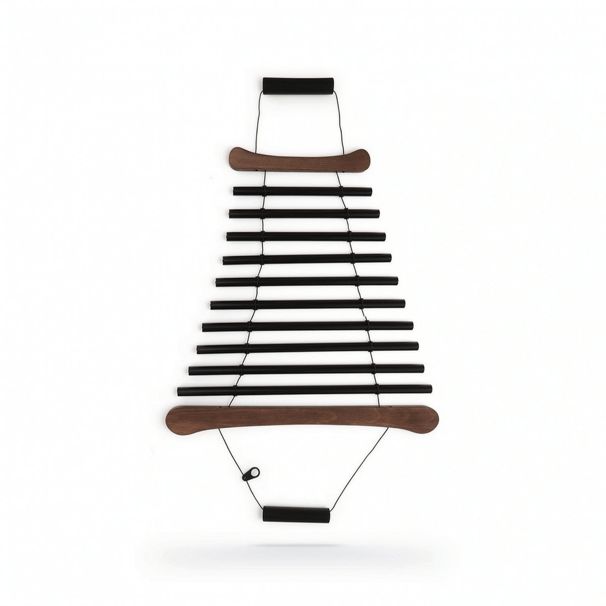 Wind Chime with Mallet 10-Tone Bar Chime with Bag Percussion Instrument Suspended Black for Meditators, Meditation