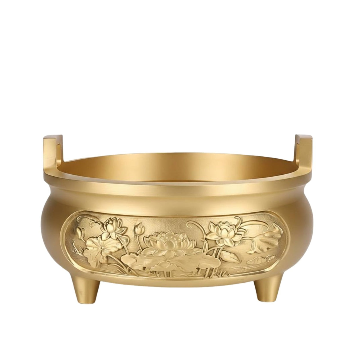 Brass Altar Set, Incense Burner, Candle Holder, Embossed, Indoor Worship, Chinese Home Decor