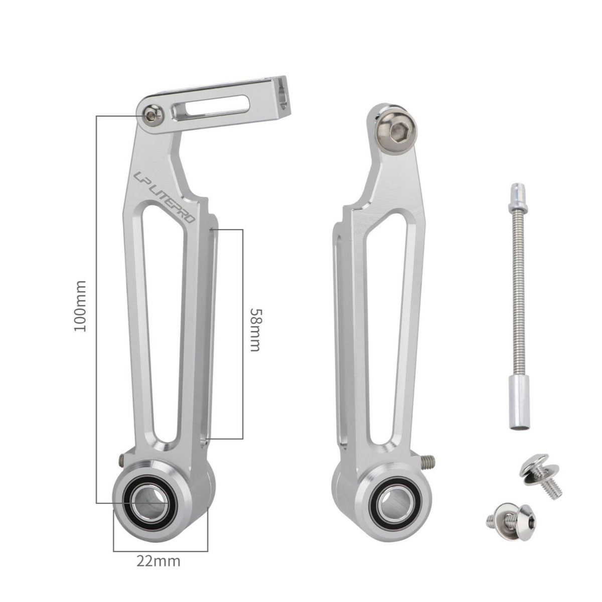 Sturdy Alloy Construction Folding Bike Linear-Pull Brake Adjustable Coil Tension Long Arm Linear-Pull Brake High Strength Wear-Resistant Pads for Commuting, City Cycling