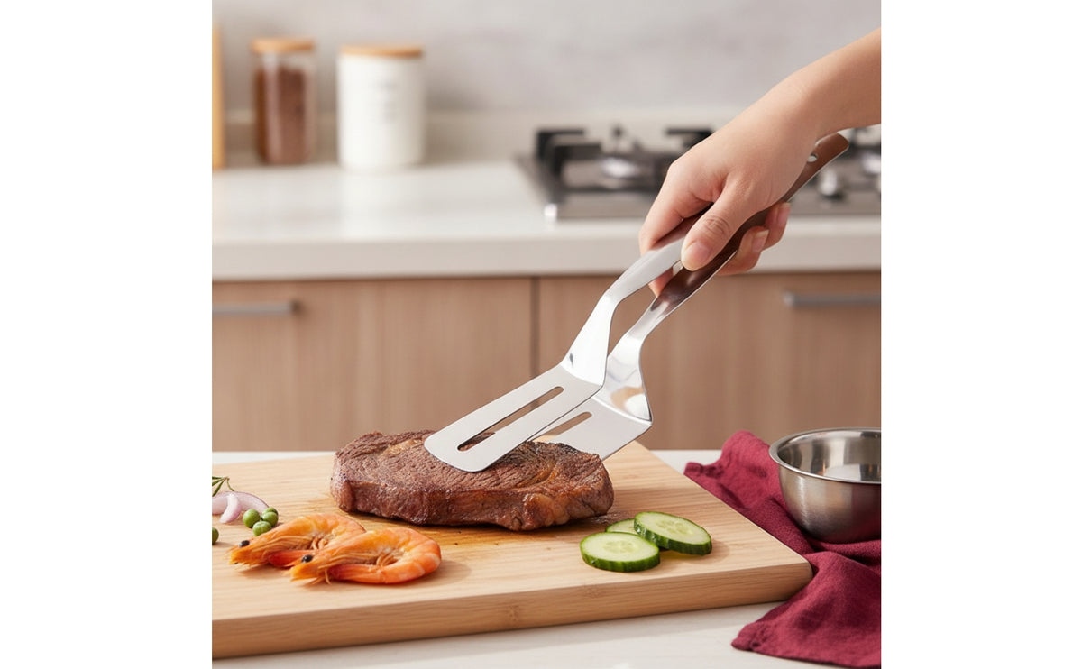 Pinza and Turner Acero Inoxidable Steak Pinza Pinzas Para Cocinar Multifuncional Volteador De Alimentos Metal for Home Cooks