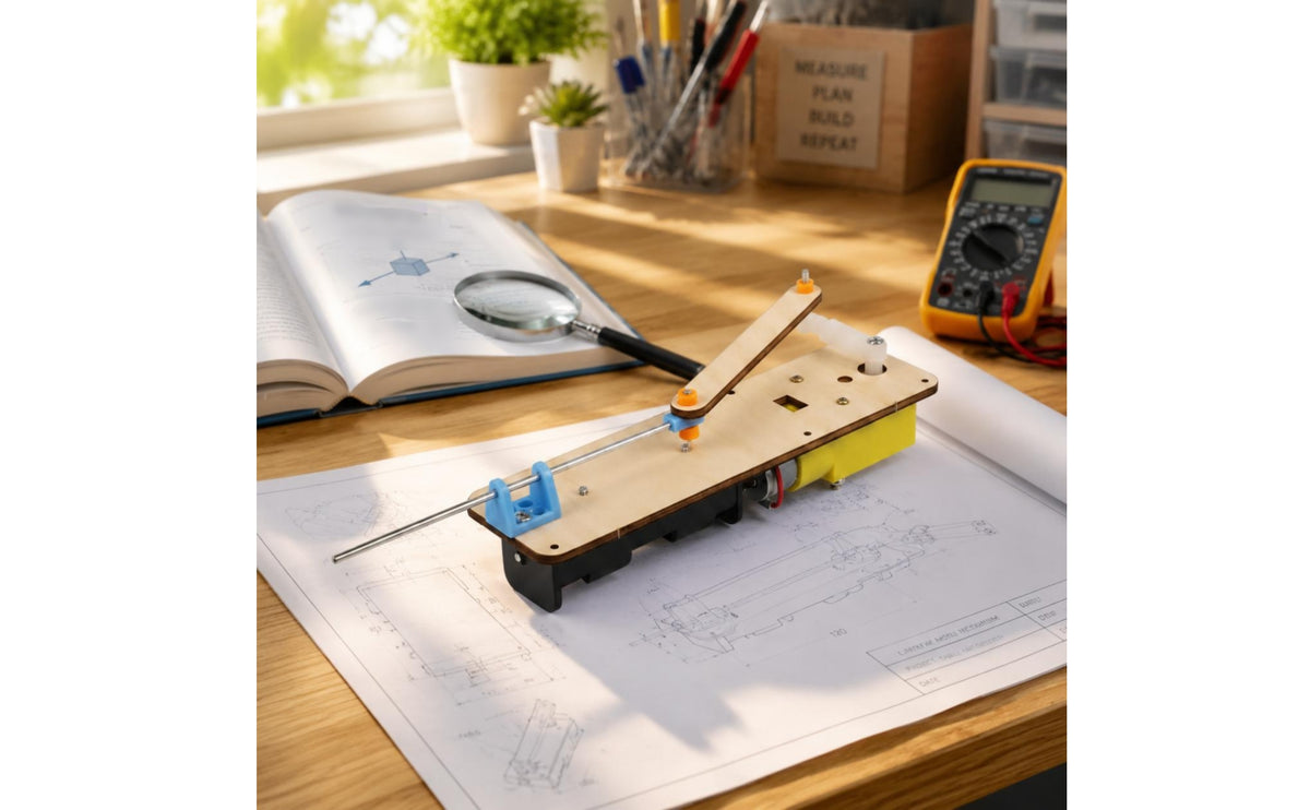 Reciprocating Linkage Model Adjustable Stroke Linear Motion Linkage Pre Drilled Holes Classroom Apparatus for Teachers, Lab