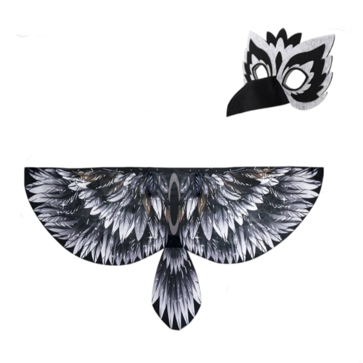 Lightweight Eagle Wings with Mask One Size Fits Most Bird Wings Cape Eye-Catching Cape with Mask Simple to Put on and off for Children, Toddlers, Dress-Up