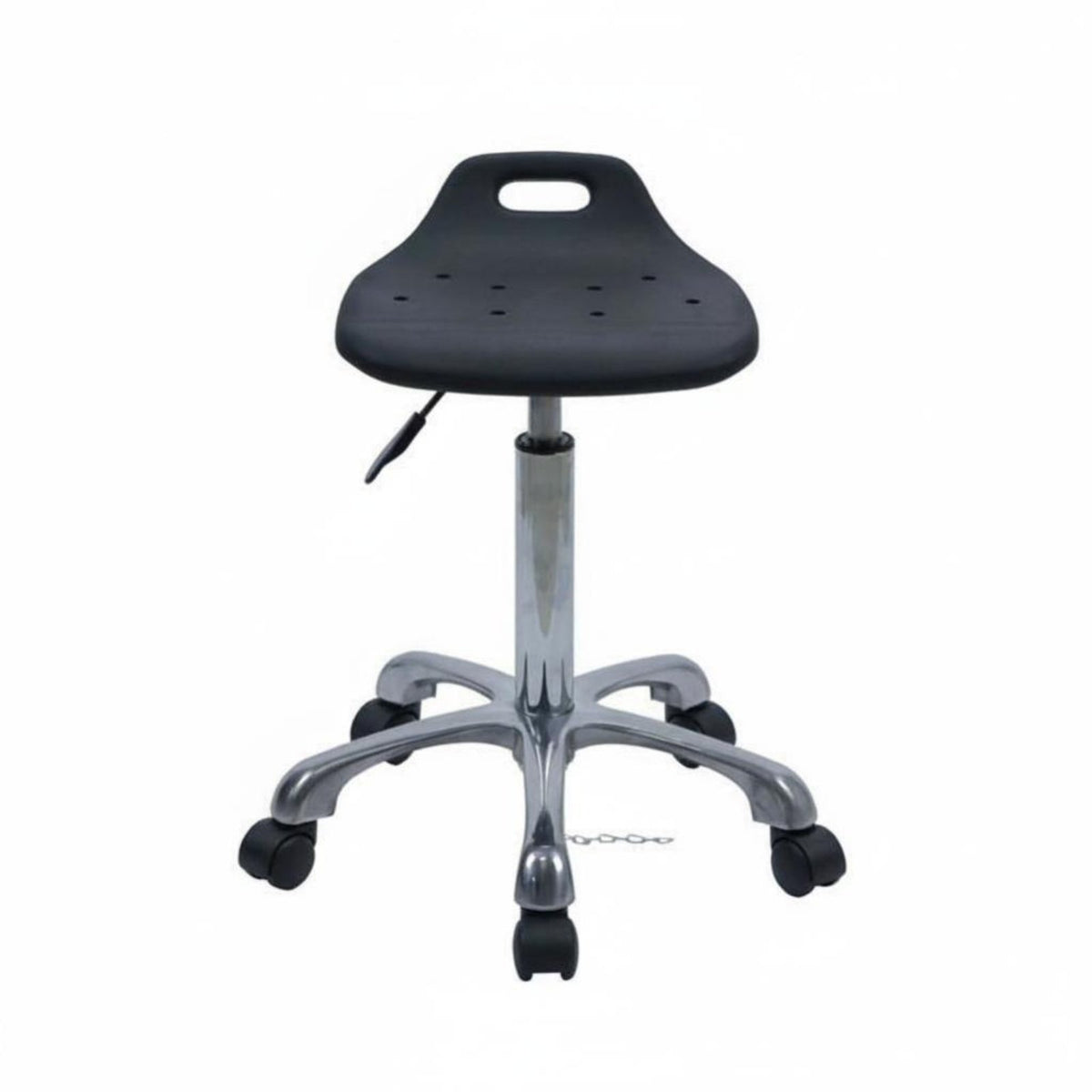 360-Degree Swivel Anti-Static Rolling Stool Blast-Resistant-Proof Gas Lift Adjustable Laboratory Stool with Foot Loop Heavy-Duty Construction Workplace Furniture Easy to Clean for Factory Workers, Workshop Operators, Assembly Line
