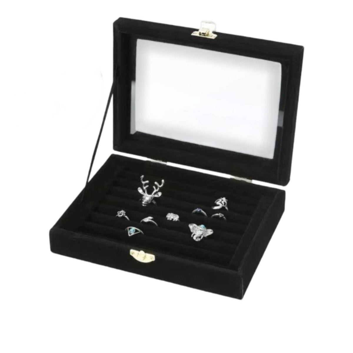 Large Capacity Band Earring Storage Case Multi-Functional Velvet Jewelry Box Space-Saving Band Display Organizer Dust-Proof for Closet, Drawer