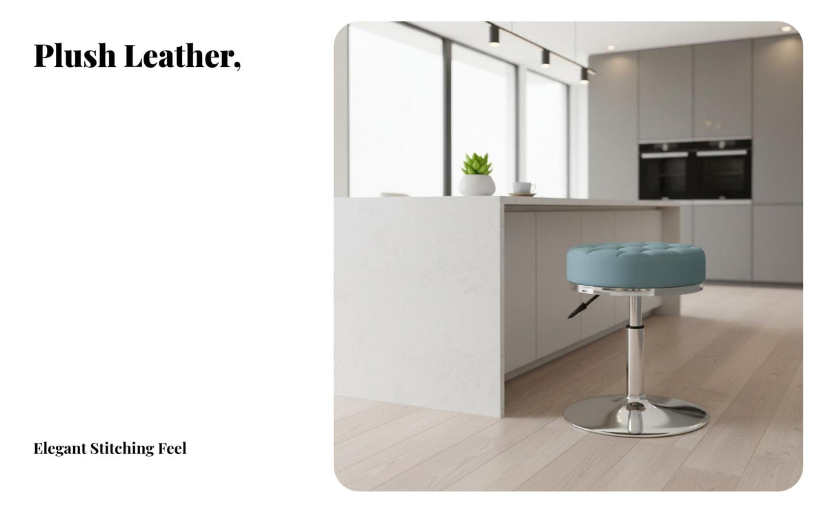 Stable Base Adjustable rotating Stool Padded Seat Adjustable Round Stool Modern Design Counter Chair Easy Assembly for Beauticians, Bar Patrons, cosmetic studio, Kitchen Island, Reception Area, Living Room