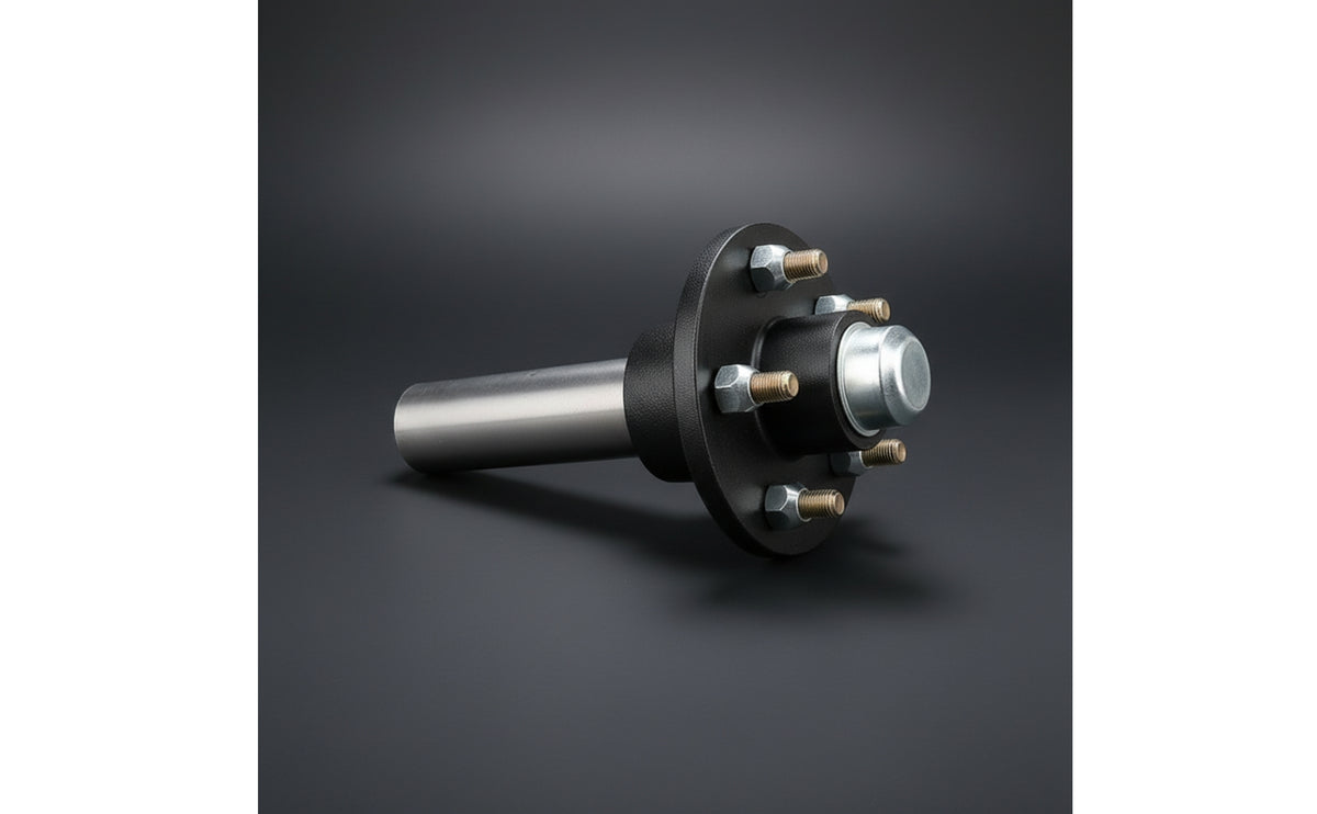 Trailer Axle Spindle Heavy-Duty Axle Spindle Head Bolted Trailer Hub Assembly for Mechanics, DIY Builders