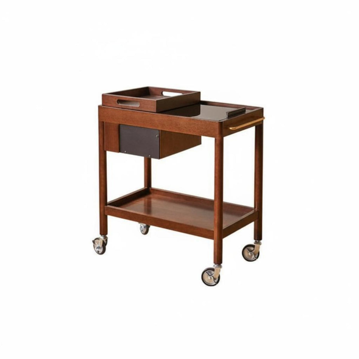 With casters 2-Tier Utility mobile organizer Mobile Design 2-Tier Rolling Organizer Space-Saving Side Table Multi-Functional for Apartment Dwellers, detachableice Workers, Living Room, Bedroom, Kitchen, Bathroom