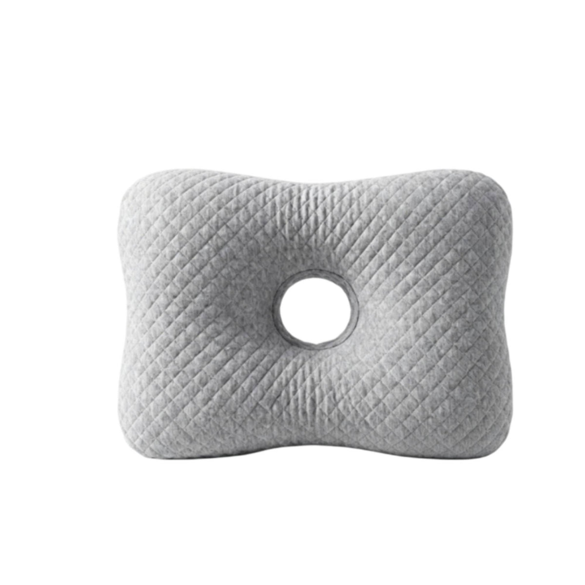 Quilted Pillow with Ear Hole Ergonomic Side Sleeping Pillow Lightweight Machine-Washable for Bed