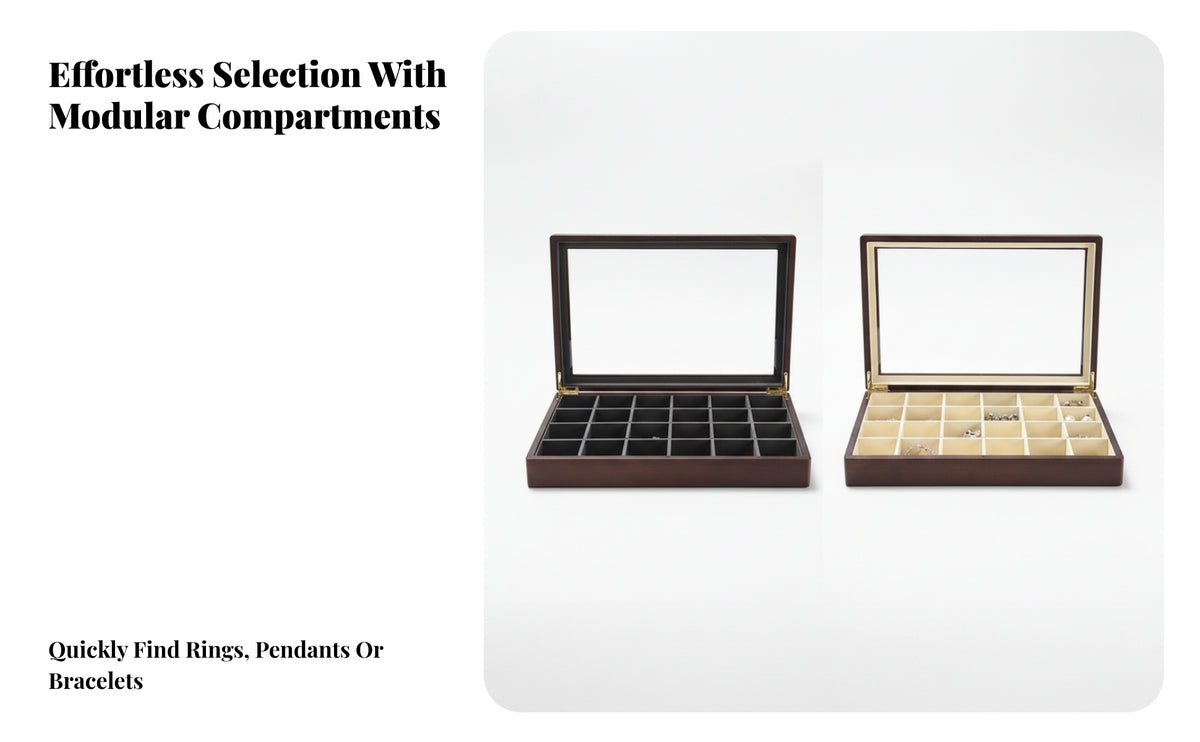 Transparent Wooden Jewelry Display Tray