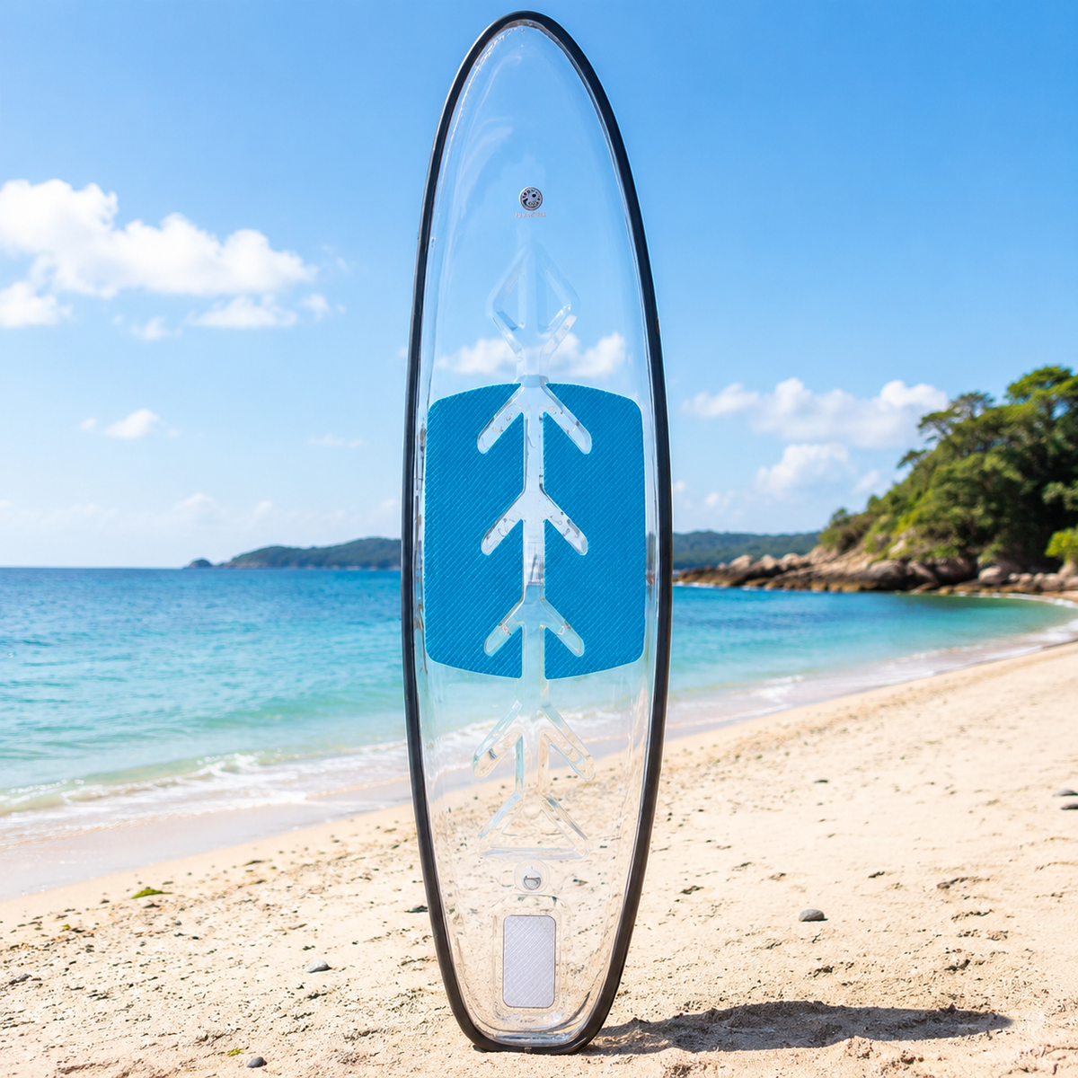 Clear Polycarbonate Paddle Board 295cm All Around SUP for Coastal Waters & Lakes