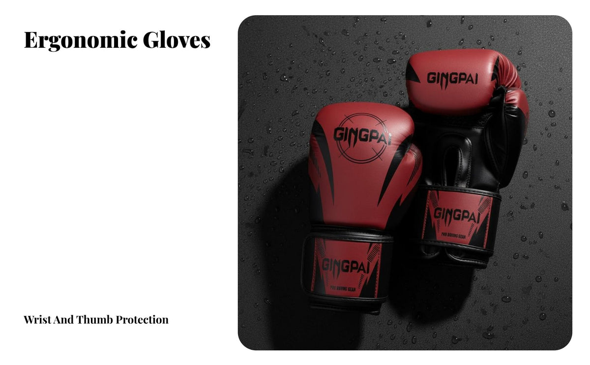 Secure Wrist Support Boxing Gloves Shock Absorbing Training Gloves Multi-Layer Padding Combat Sports Gear Long-Lasting PU Leather for Women, Beginners, Kids, Gym
