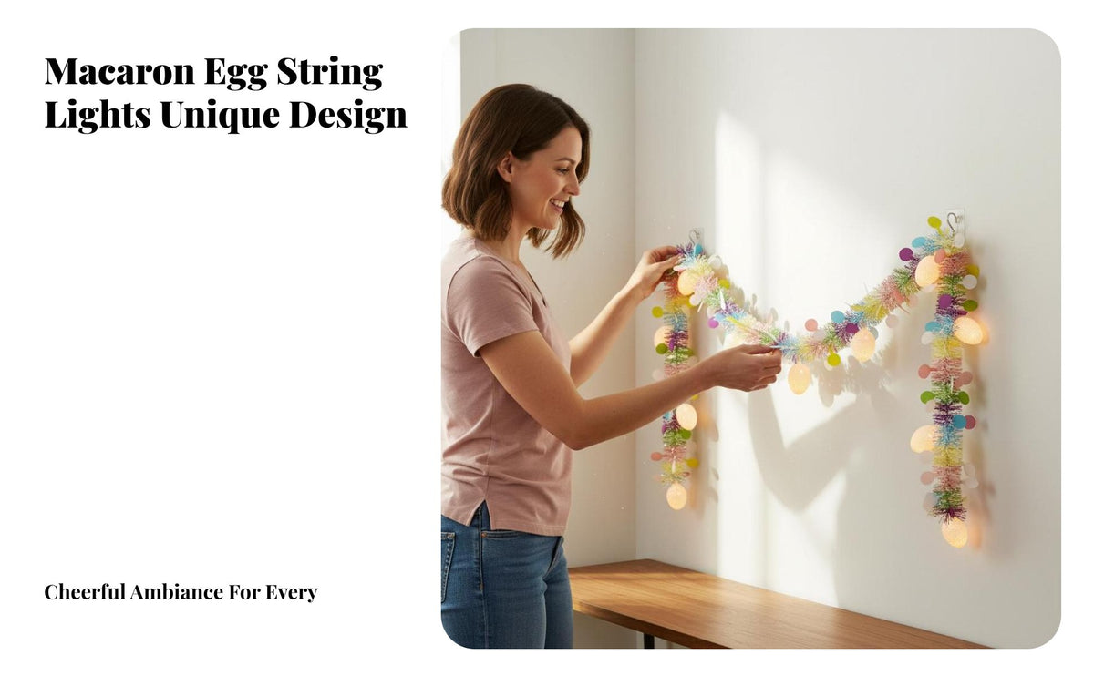 Easter Egg Light Garland Festive Atmosphere Macaron Color Egg Lights Romantic Easter Decoration for Kids, Homeowners, Indoor, Wall Decor