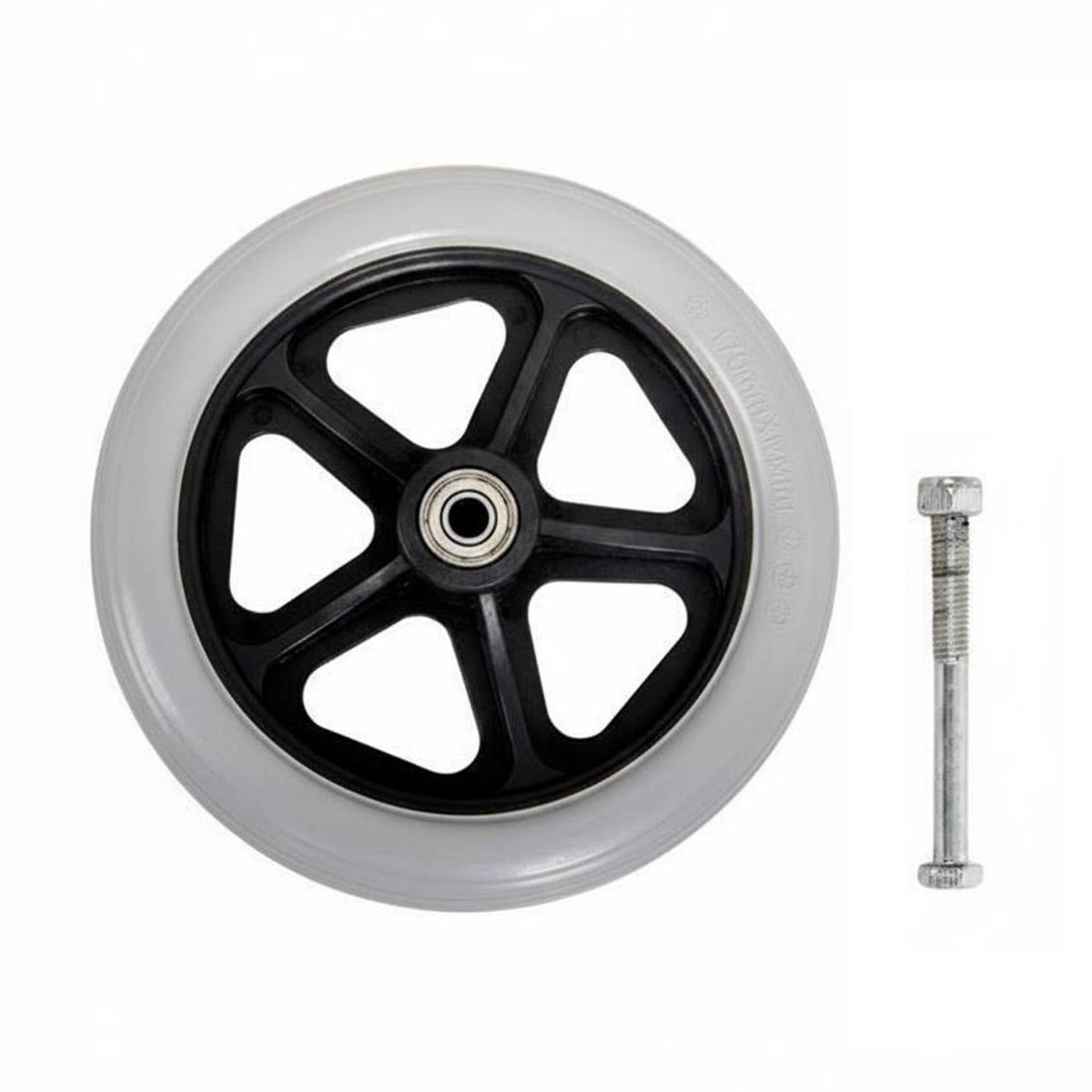 Wear-Resistant 7 Inch Wheelchair Front Wheel Easy Installation Wheelchair Replacement Front Caster Heavy Duty Solid Caster Tire Non-Slip