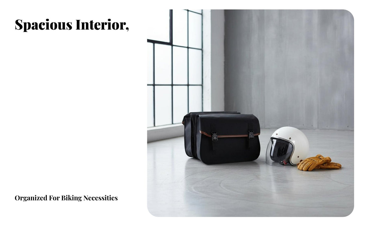 2 Pieces Canvas Motorcycle Saddlebag Large Capacity Vintage Motorcycle Saddlebag Easy Installation Waterproof Luggage Pannier for Traveling, Commuting