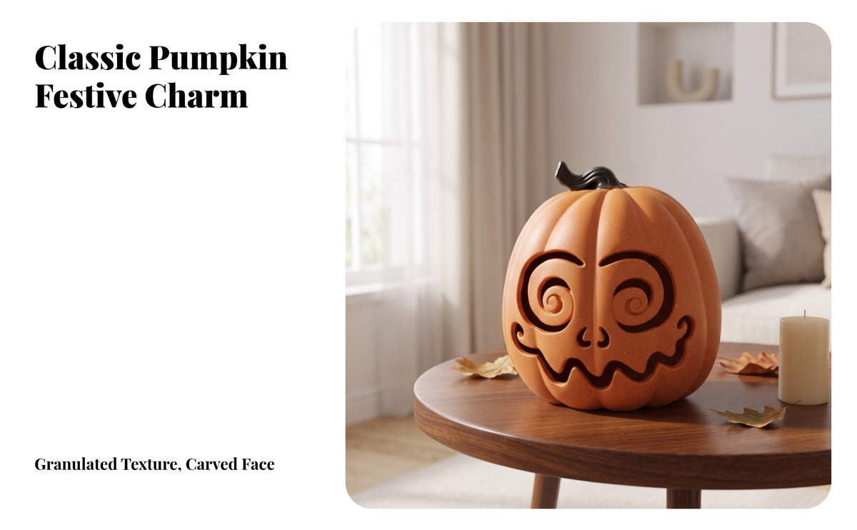 Decorative Pumpkin Light Festive Jack-O'-Lantern Light Spooky Pumpkin Lamp Speckled for Home Decor, Halloween Parties, Bar Displays
