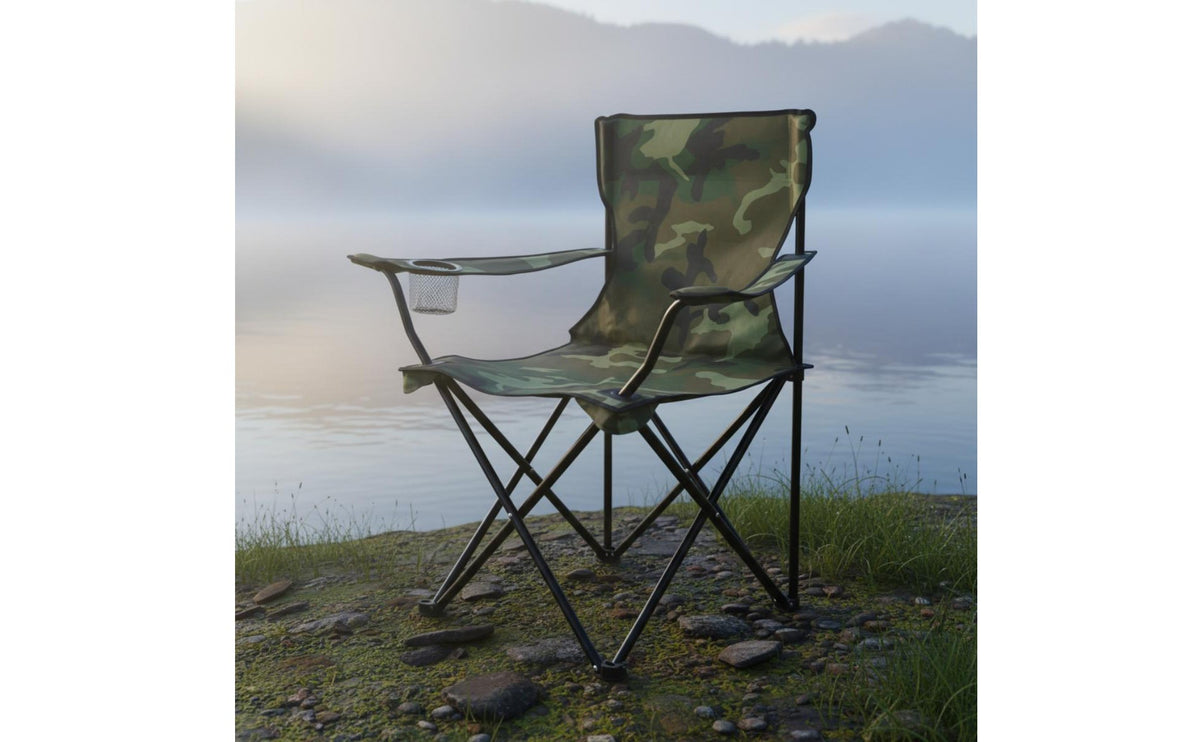 Foldable Design Folding Camping Chair High Load Capacity Lightweight Fishing Chair Quick Setup Collapsible Outdoor Armchair Compact for Campers, Anglers, Hikers, Picnic, Travel, Beach, Patio
