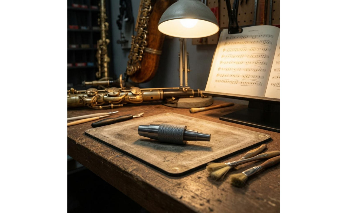 Knurled Grip Saxophone Neck Expander Tapered Ends Saxophone Neck Repair Tool Metal Mouthpiece Tubing Shaper Dark Metal Finish for Instrument Repairers