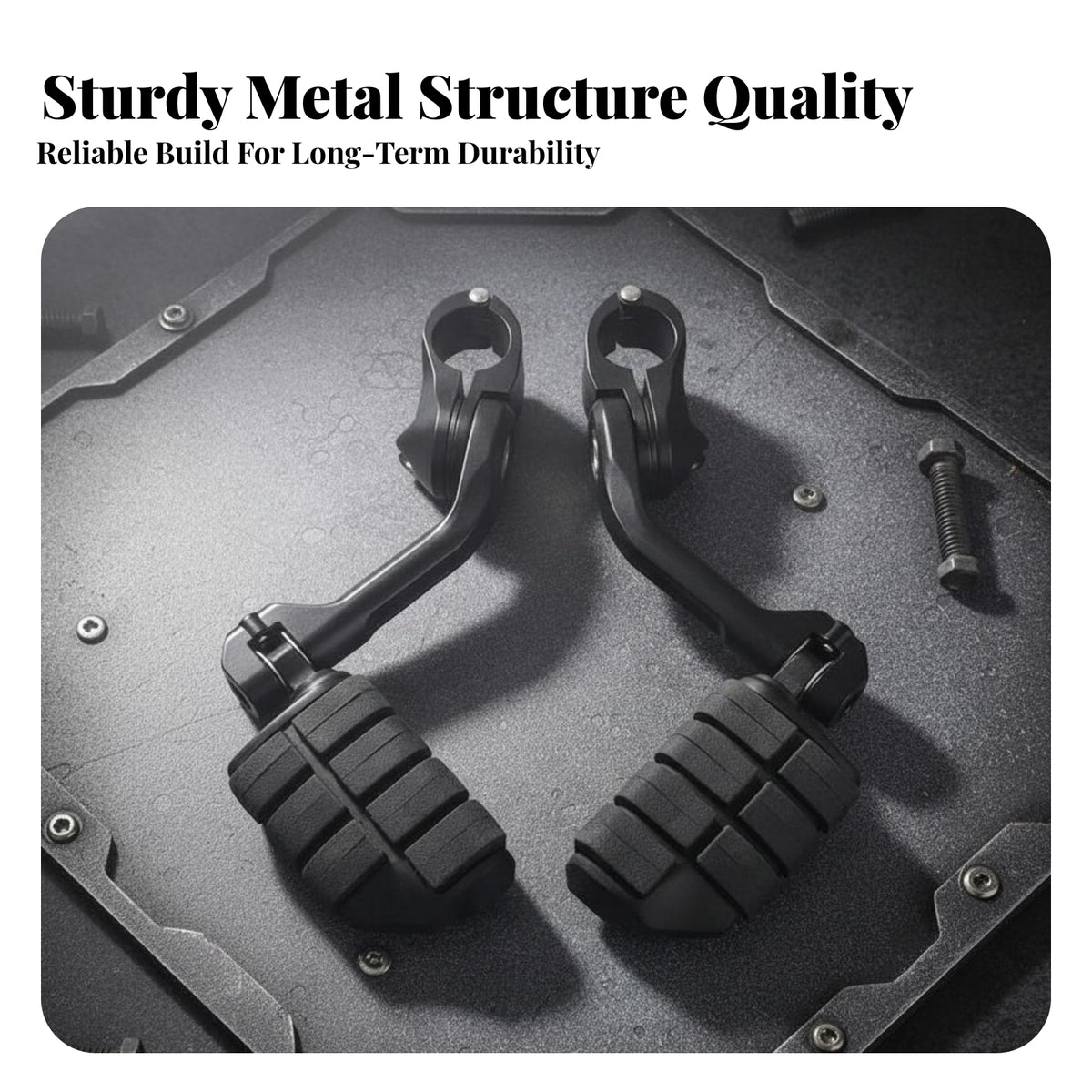 2 Pieces Long-Distance Comfort Engine Guard Footpegs Non-Slip Engine Guard Footrests Heavy Duty Motorcycle Highway Pegs Easy Installation