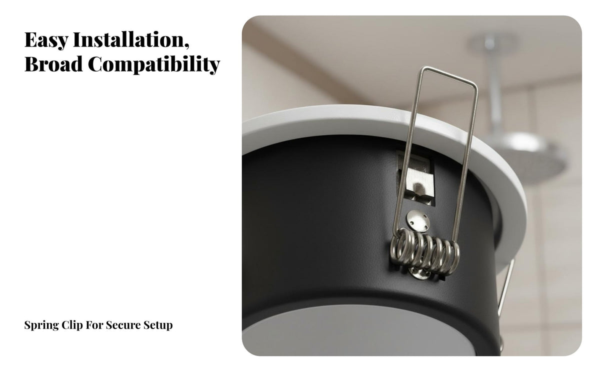 Die-Cast Aluminum GU10 Downlight Frame Long-Lasting Metal Construction MR16 Ceiling Light Fixture Holder Good Heat Dissipation for Bathroom
