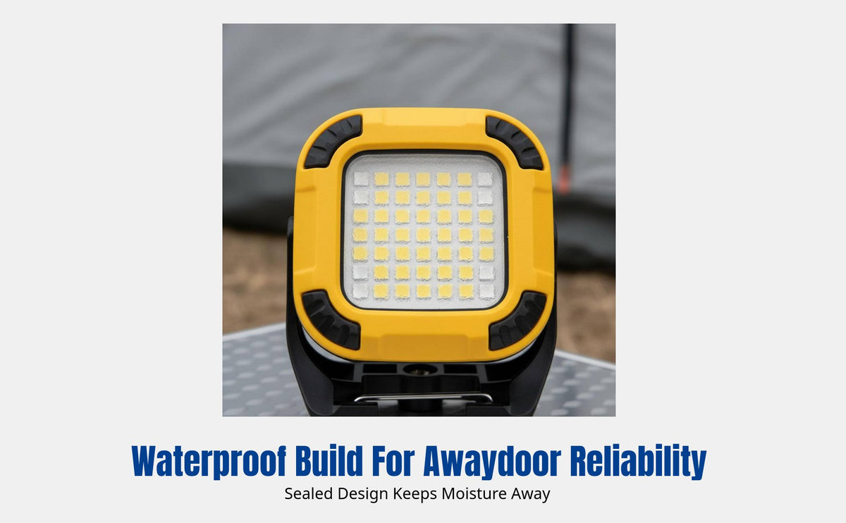 Portable LED Camping COB Work Light Base, USB Rechargeable, Adjustable Stand, Outdoor