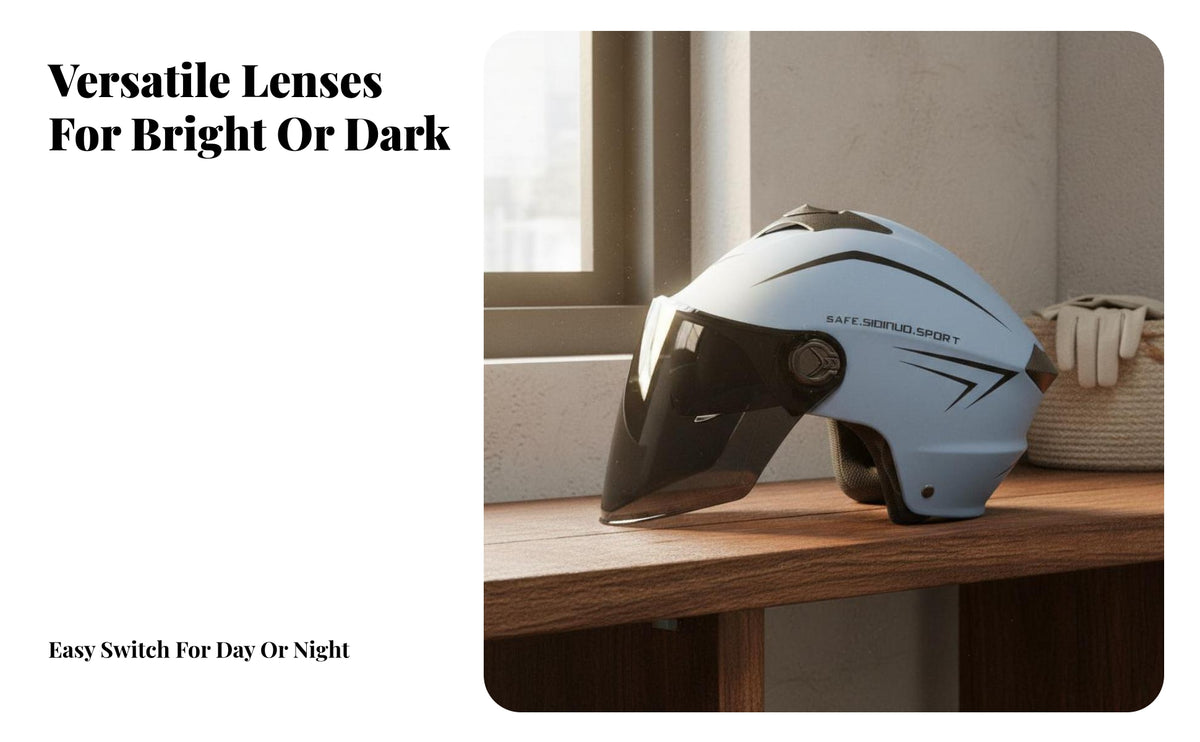 Electric Vehicle Helmet All Seasons Motorcycle Helmet Sun Protection Secure Headwear for Moped Cyclist S, Adults, Commuting, Outdoor, Cruising