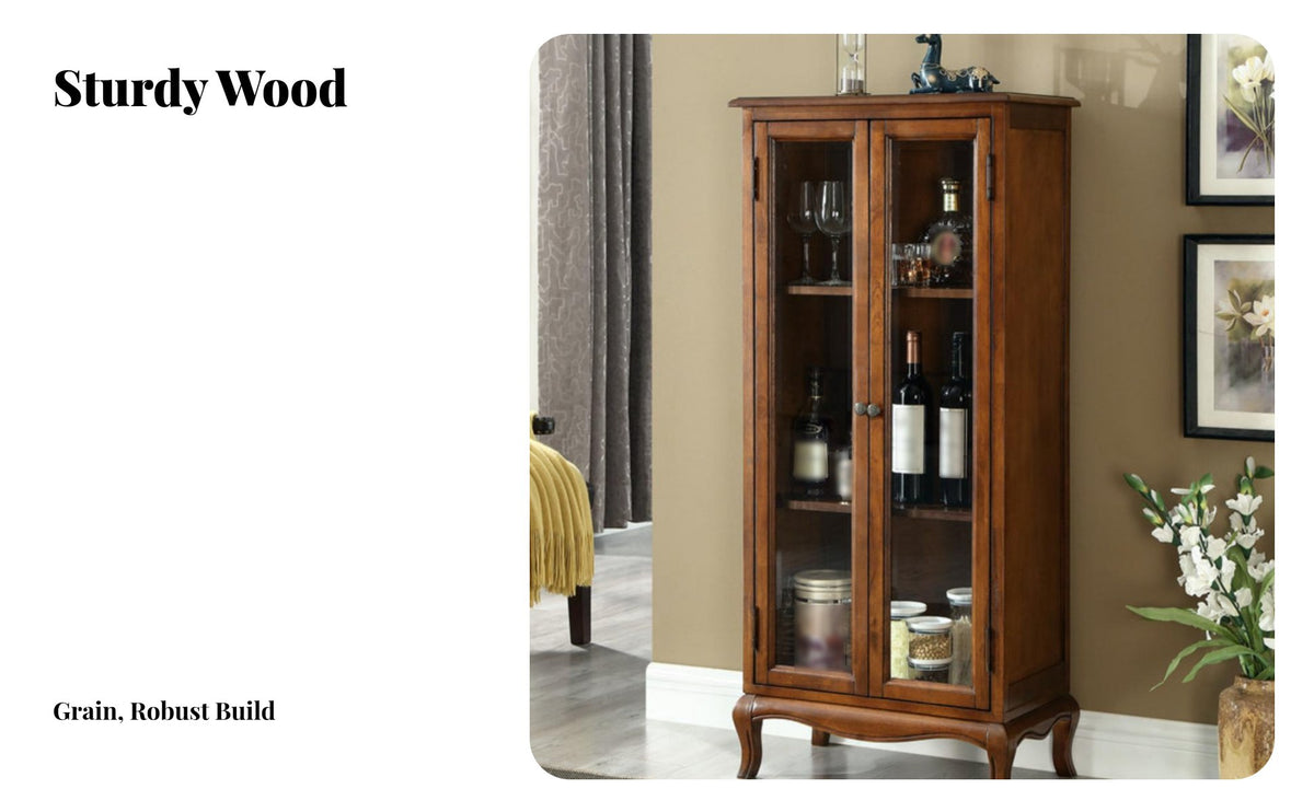 timeless Country design Tall Single-Door Hutch Glass Doors book cabinet Multifunctional Display Cabinet Multi-Purpose for Book Lovers, timeless Decor fans, Office Workers, Living Room, Study, Bedroom