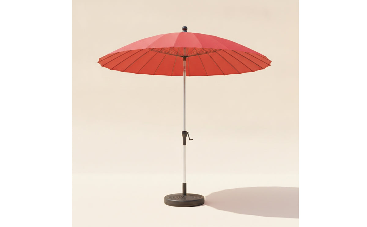 Patio Umbrella with Base Heavy Duty Market Umbrella with Weighted Base Wheeled for Garden, Backyard, Poolside