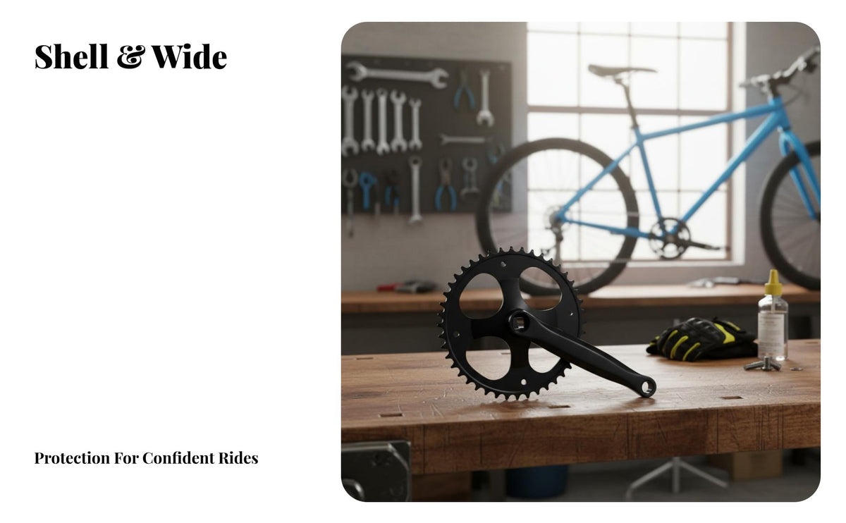 Single Speed Crankset Wear Resistant Chainring Guard Sturdy Bike Chainring with Crank Arm for Cyclists, Mountain Biking, Road Biking, City Commuting