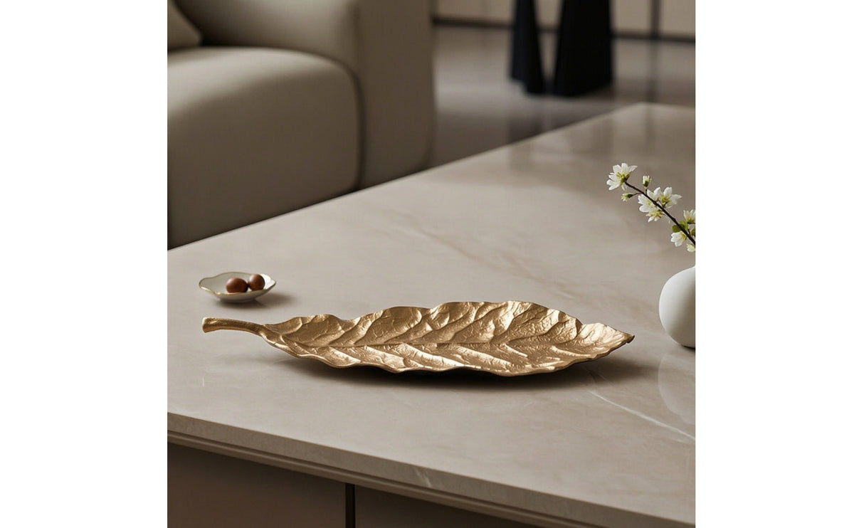 Leaf Tray Modern Metal Leaf Dish Wabi-Sabi for Hotel Lobby