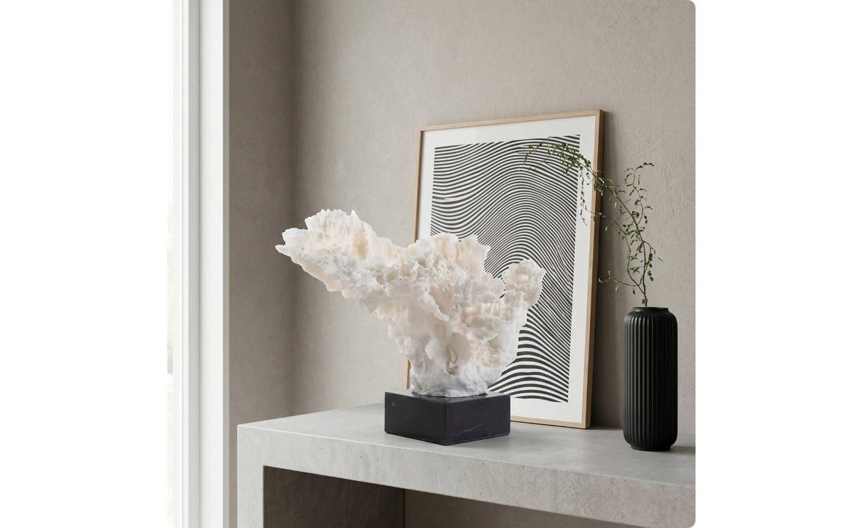 Resin Coral Sculpture Modern Abstract Coral Decor Textured Formation Table Decor for Study