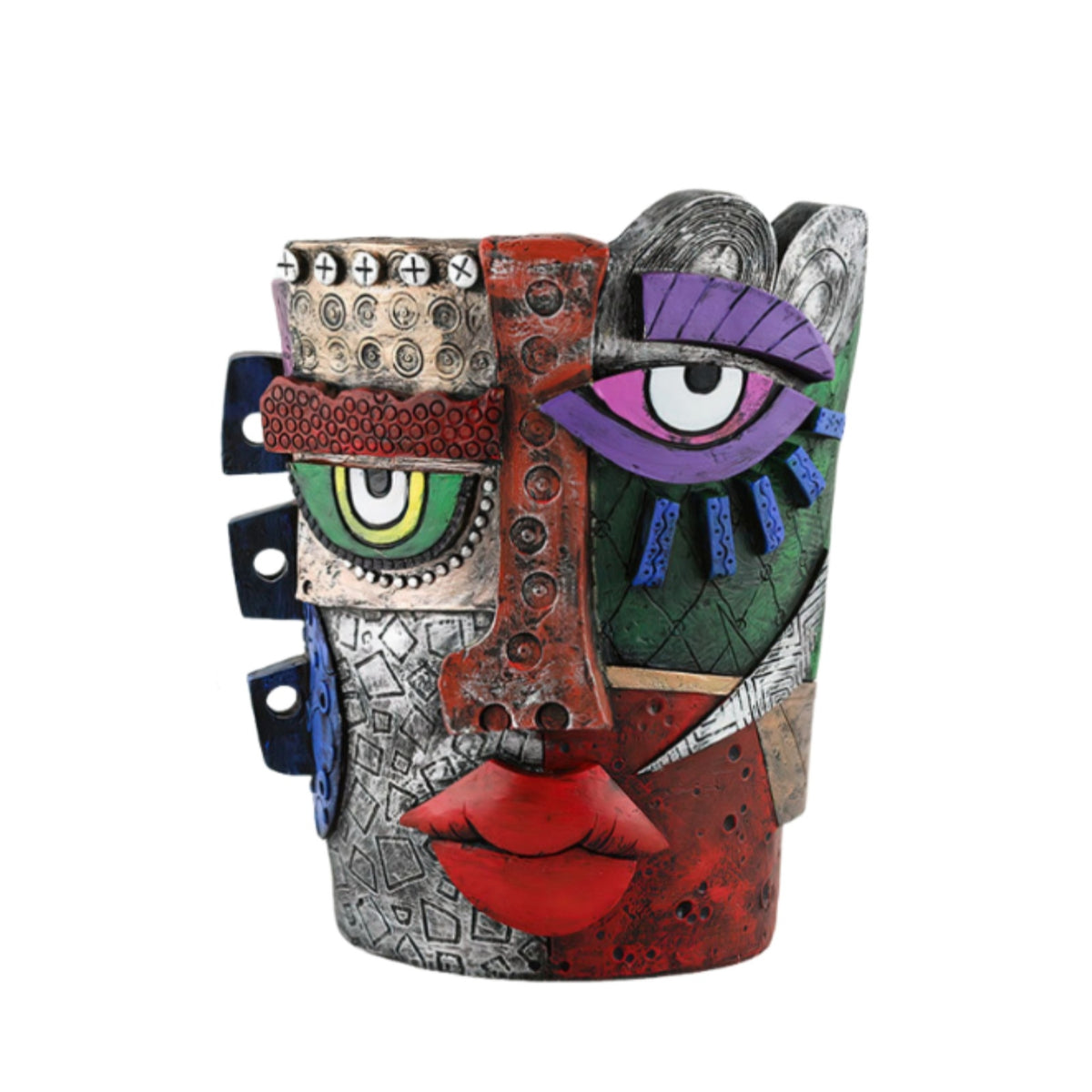 Resin Face Pot Handcrafted Face Planter Decorative