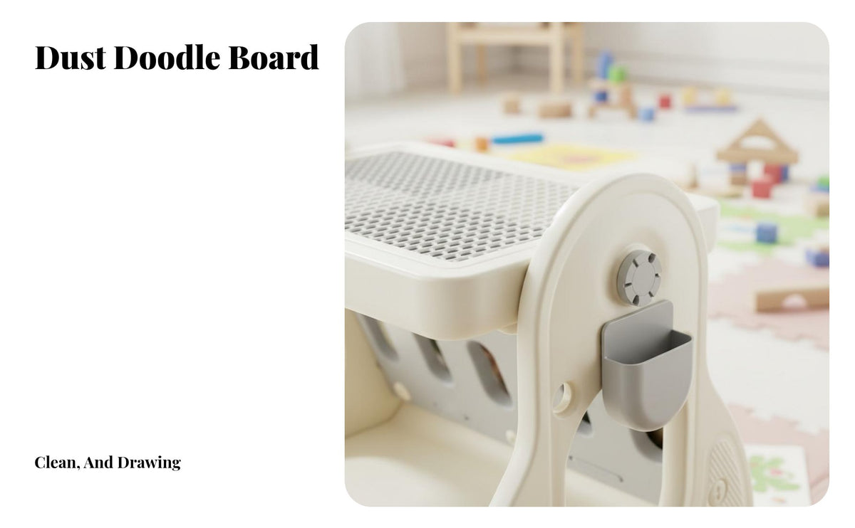 Stackable Block Table with Storage Multi-Functional Multifunctional Play Table Educational Reversible Stackable Block Desk for Bedroom, Nursery