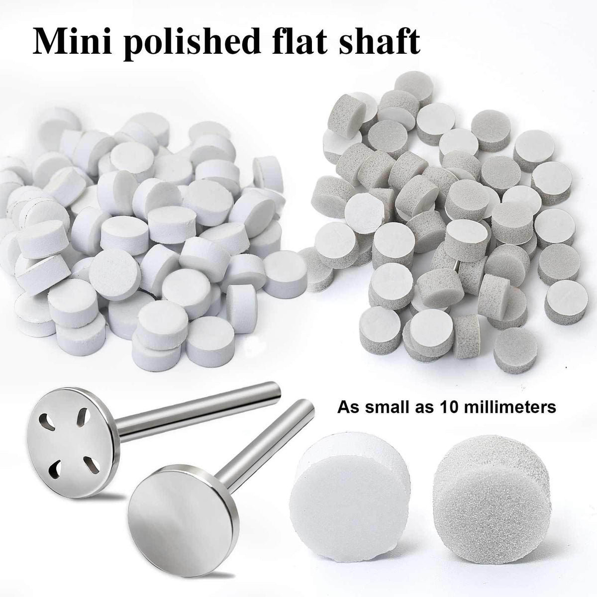 Mini 10mm Gray Round Sponge Polishing Pad for Nail Filing and Buffing