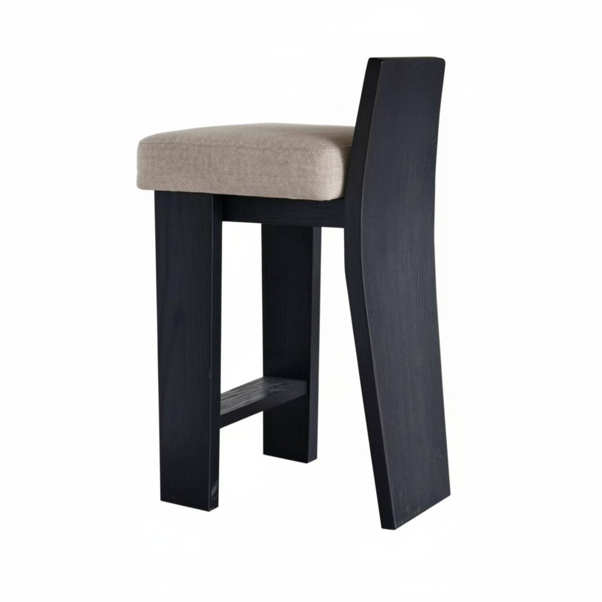 Wabi-Sabi Aesthetic Counter Chair with Woven Seat Minimalist Design High Stool mid-centuryclassic design Indoor Furnishing Built-in Footrest for Bar Owners, Interior Designers, Homeowners, Kitchen Island, Cafe, Restaurant, Dining Room