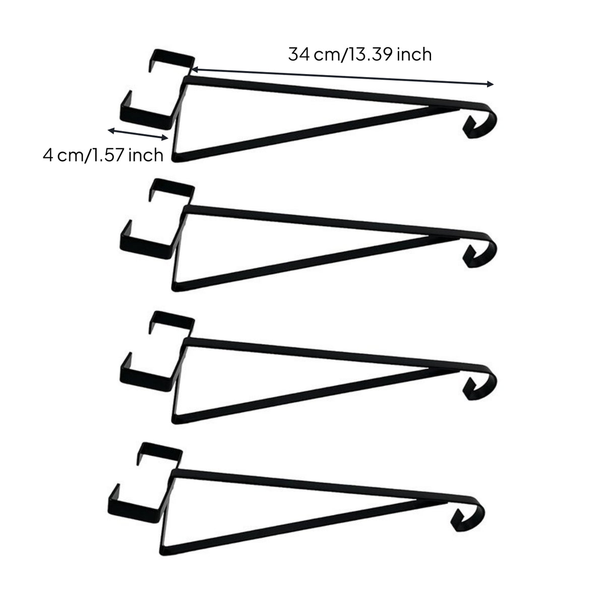 4 Pieces Hanging Basket Bracket Clamp on Hanging Basket Hook Allweather Resistant Fence Top Plant Hanger for Gardeners, Garden