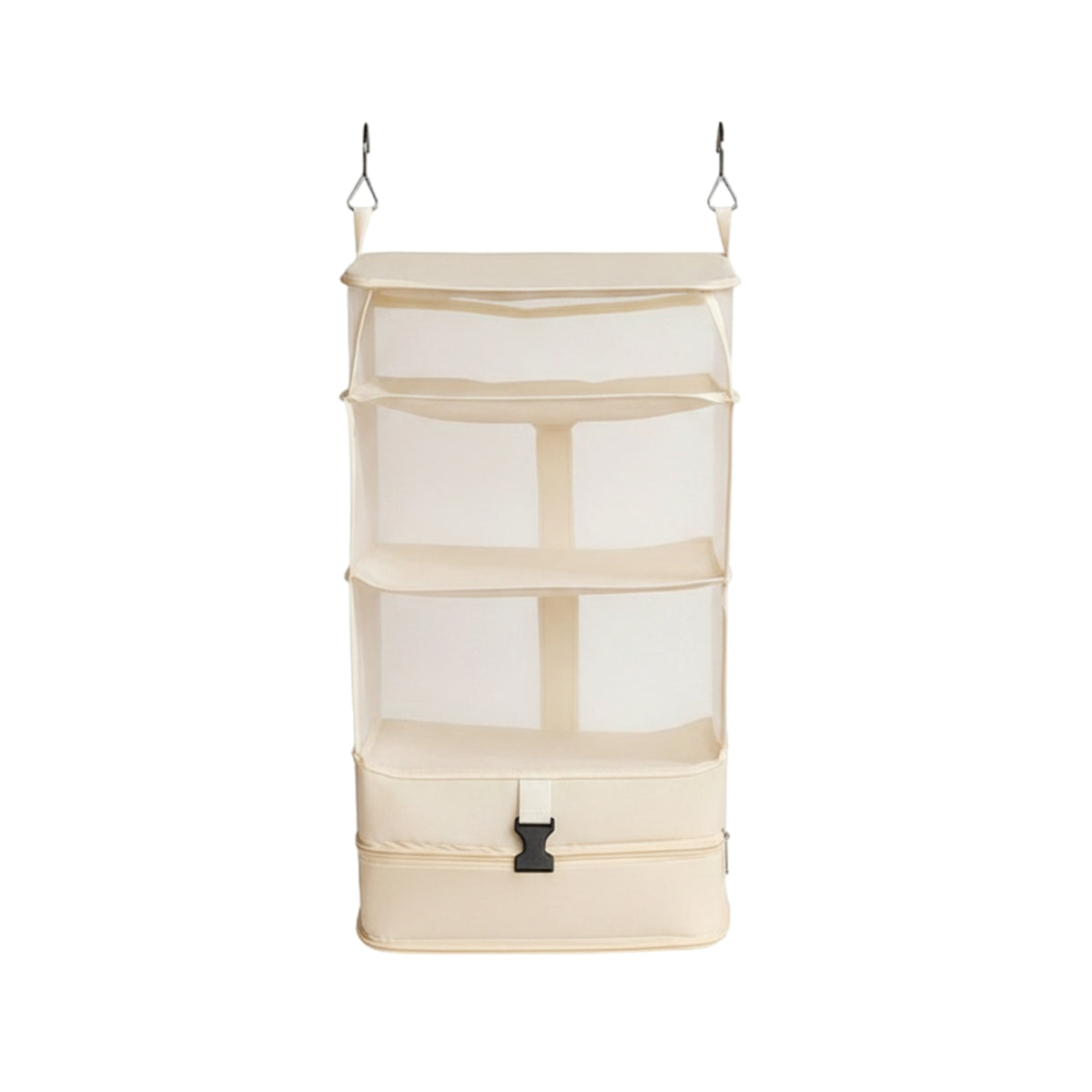 Divided Tiers Zippered Hanging Organizer Rigid Frame 4 Tier Hanging Closet Organizer