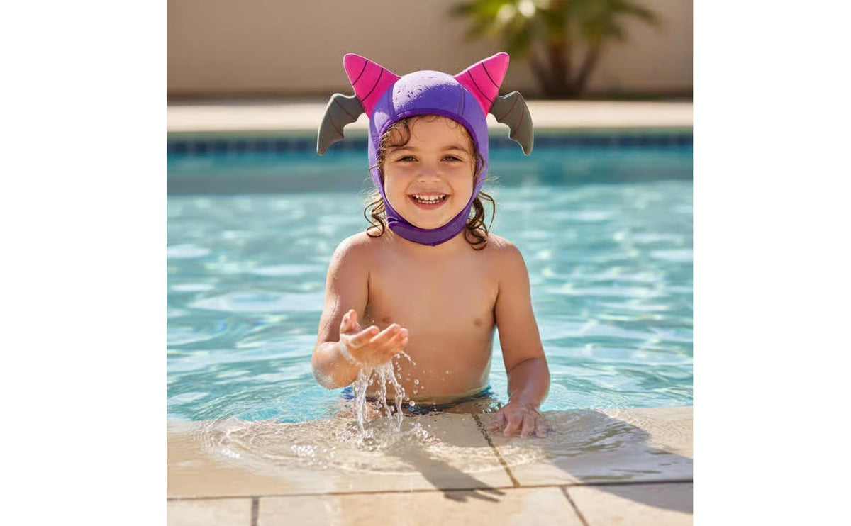 Cute Creature Ear Swim Hood Warm Cartoon Dive Hood Diving Ready Thermal Swim Cap Snorkel Friendly for Children, Snorkeling, Swimming