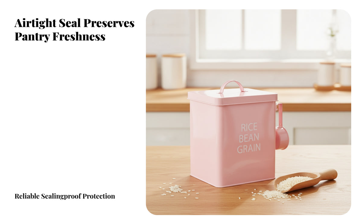 Compact Rice Storage Bucket with Ladle