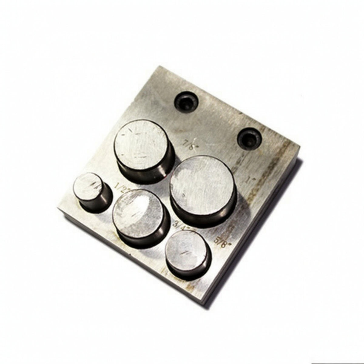 5-Hole Jewelry Disc Precision Ground Metal Punch Die Head Hardened Alloy Steel Tool for Crafters, Workshop, Crafts