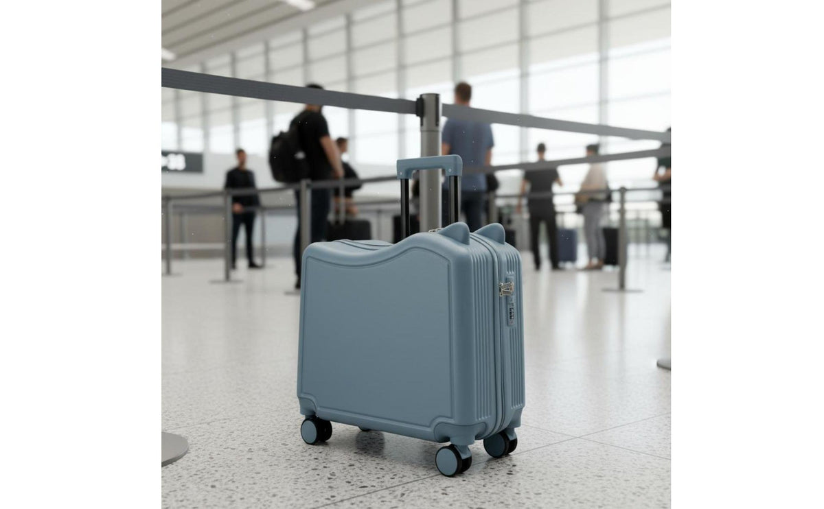 Sit-on Suitcase Lightweight Sit-on Trolley Case Adjustable Handle Luggage with Seat for Young Children, Vacation
