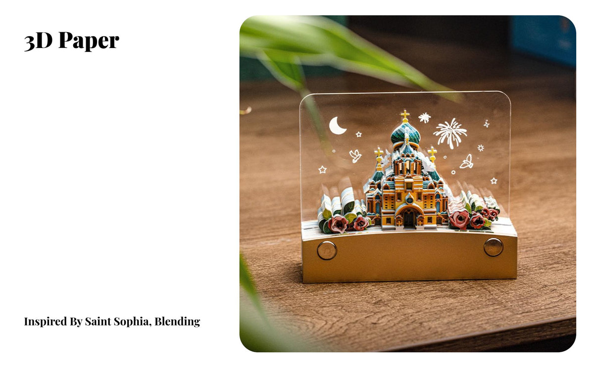 Unique Gift Tear-Detachable Paper Sculpture Memo Pad Double Function Tear-Detachable Paper Sculpture Multi-Functional for Artists, Students