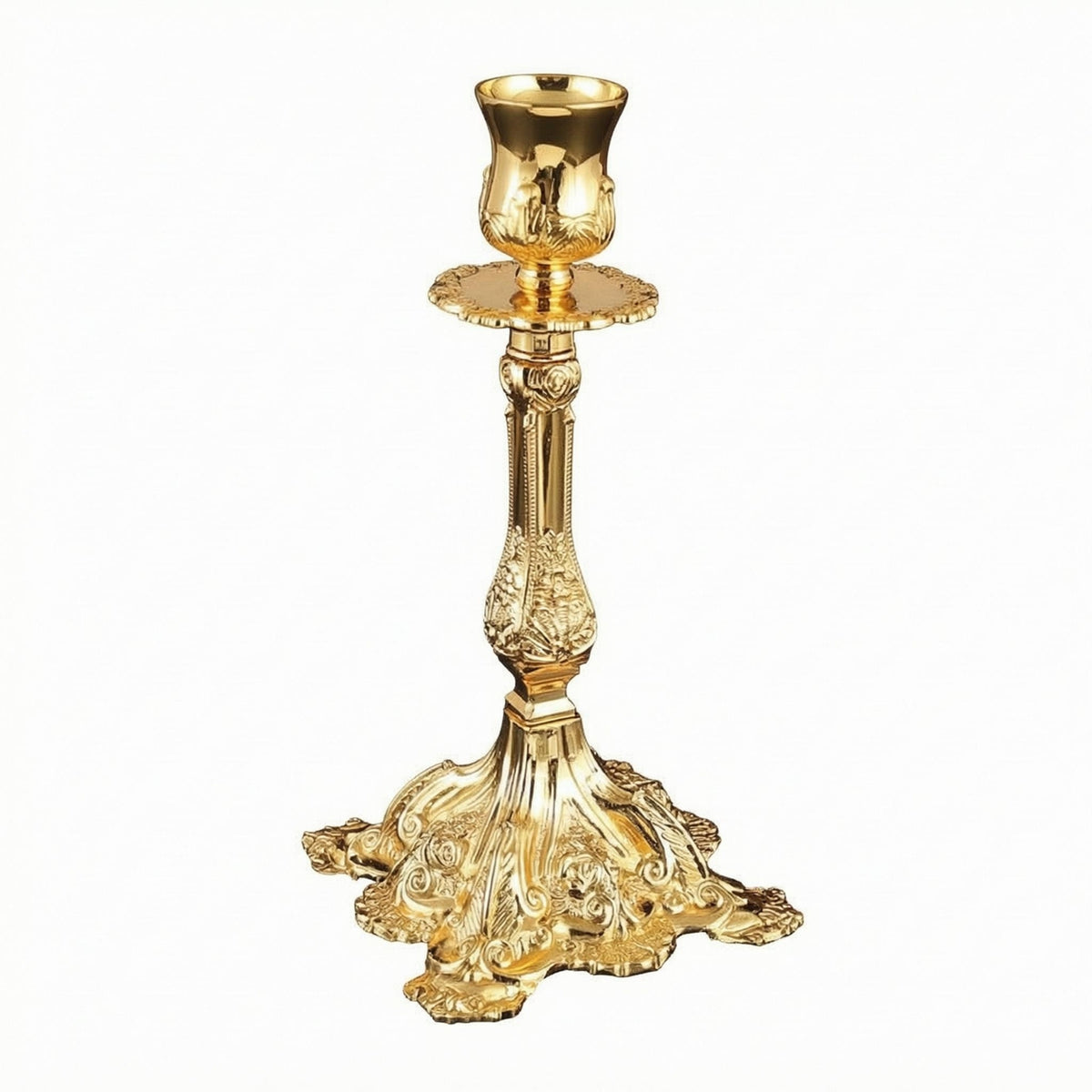 Ornate Metal Candlestick Holder Stable Vintage Metal Candle Holder 4Footed Candle Stand
