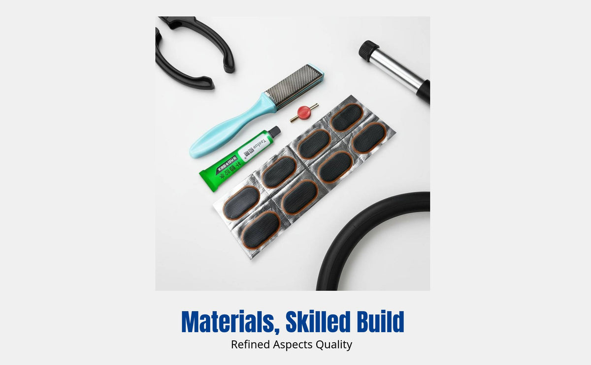 Inner Tube Repair Tool Set, Tire Patch, Glue & Abrasive Tool, For Bike, Motorcycle, E-Bike