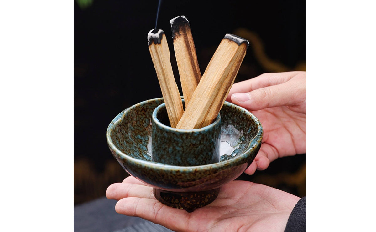 Ash Catcher Ceramic Palo Sacred Holder Unique Glaze Finish House Decoration Creative Design for Spa