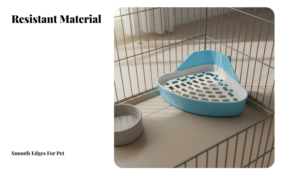 Small Pet Toilet Mess-Containment Small Pet Potty Tray Anti-Tip Guinea Pig Potty Tray for Bunnies