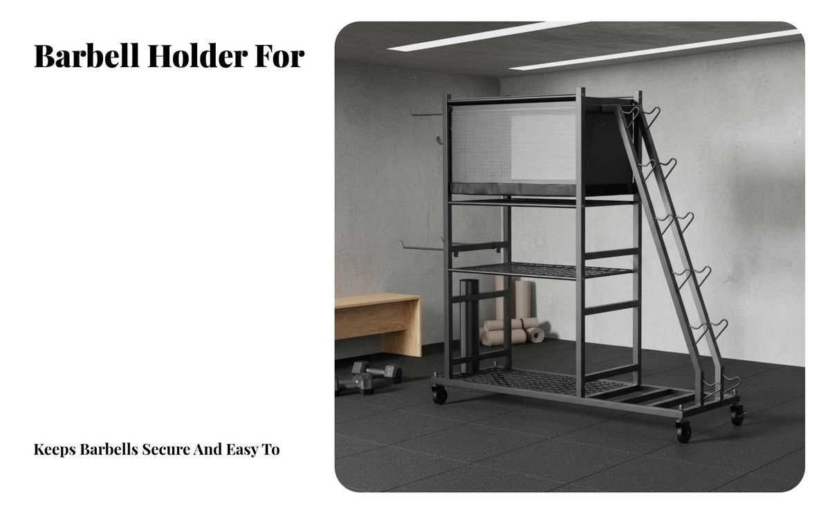 Large Capacity Home Gym Storage Rack Movable with Locking Wheels Exercise Mat and Dumbbell Holder Lockable Casters Dumbbell and Exercise Mat Stand Heavy-Duty for Garage
