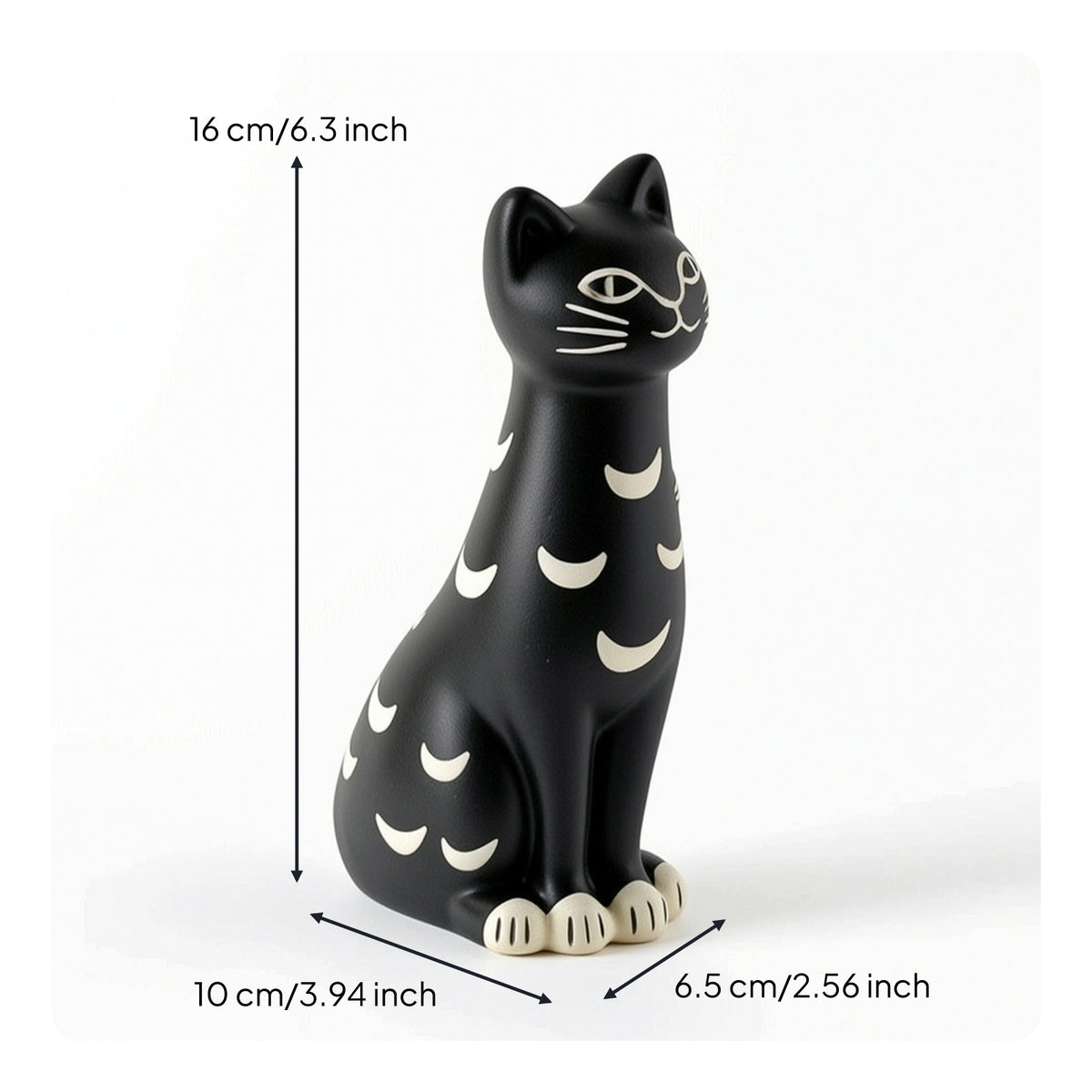 Cat Figurine Sculpted Cat Ornament Minimalist Whimsical for Shelf, Tabletop