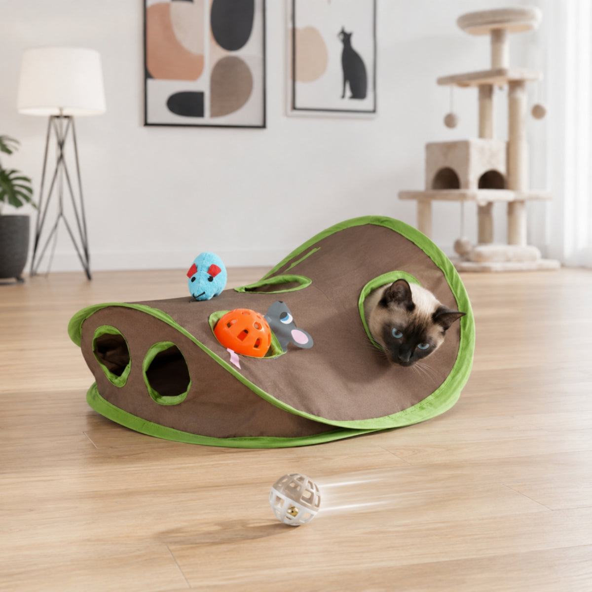 9 Hole Cat Toy Includes Toys Multi-Hole Cat Toy Self Play for Kittens